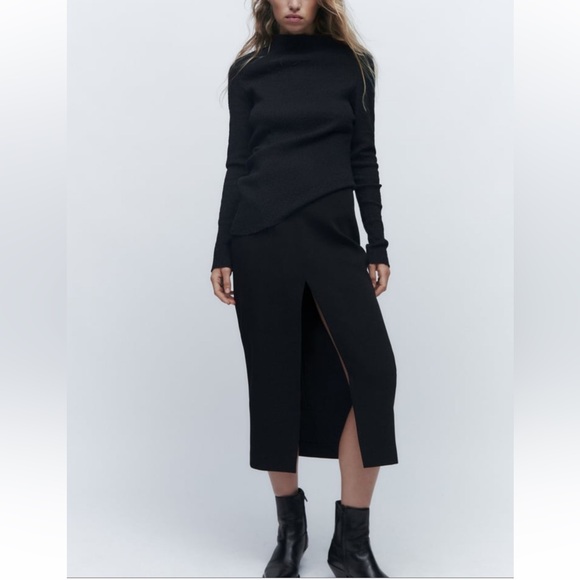 ZARA PENCIL SKIRT WITH SLIT S - Picture 1 of 4
